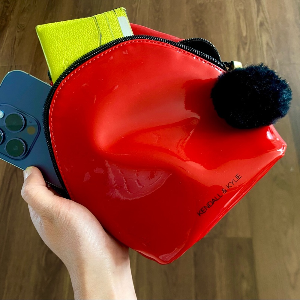 Kendall + Kylie Miniature glossy red backpack